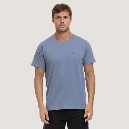 CAMISETA DESERT MANGA CURTA COMFORT ALGODÃO SILKADA CINZA MASCULINO ADULTO