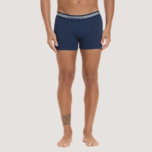 CUECA DESERT ALGODÃO BOXER LISA PACOTE AZUL MARINHO MASCULINO ADULTO