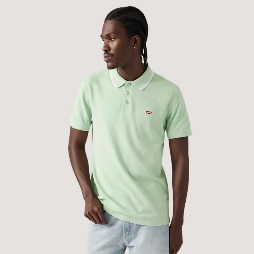 POLO LEVIS MANGA CURTA SLIM PIQUET VERDE CLARO MASCULINO ADULTO