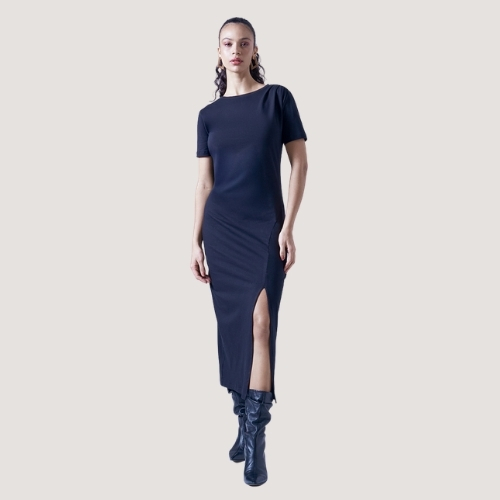 VESTIDO SLY MANGA CURTA MALHA PRETO FEMININO ADULTO