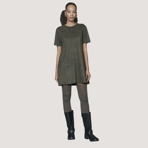 VESTIDO SLY MANGA CURTA SUEDE  VERDE FEMININO ADULTO