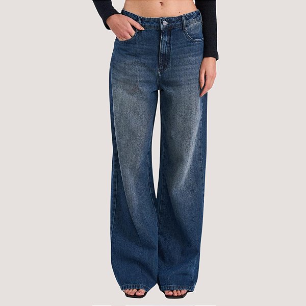 CALÇA COLCCI JEANS MÉDIO BRUTO WIDE LEG FEMININO ADULTO