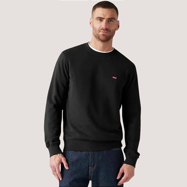 BLUSÃO LEVIS MOLETOM CARECA PRETO MASCULINO ADULTO