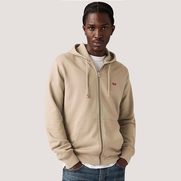 JAQUETA LEVIS MOLETOM COM CAPUZ OFFWHITE MASCULINO ADULTO