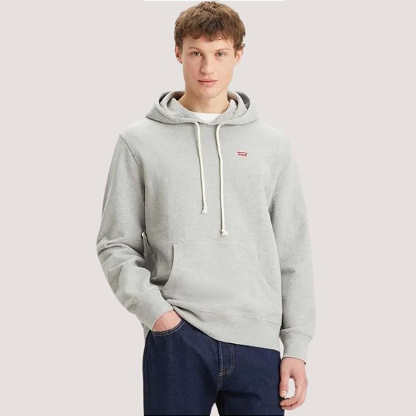 BLUSÃO LEVIS MOLETOM COM CAPUZ CINZA MASCULINO ADULTO