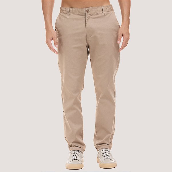 CALÇA DESERT BRIM ELASTANO ESPORTE FINO BEGE MASCULINO ADULTO