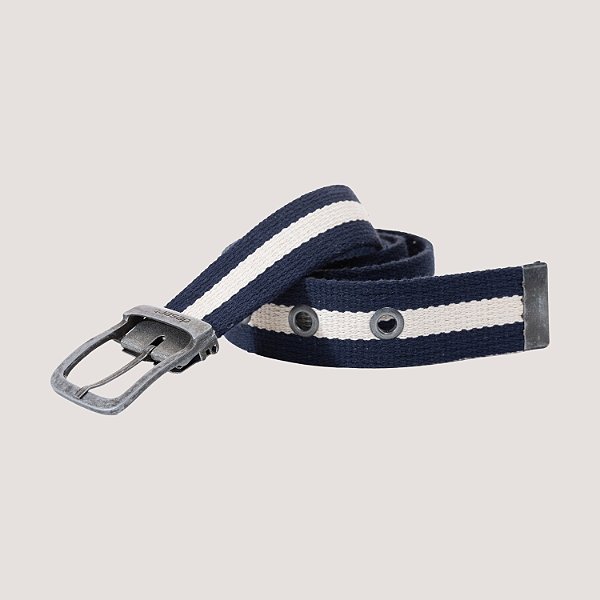 CINTO DESERT LONA DUPLA FACE LISTRADO AZUL MARINHO MASCULINO ADULTO