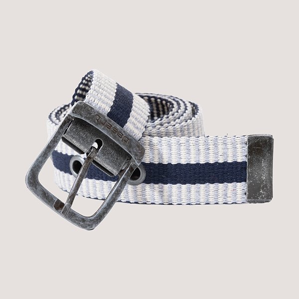 CINTO DESERT LONA DUPLA FACE BRANCO LISTRADO MASCULINO ADULTO