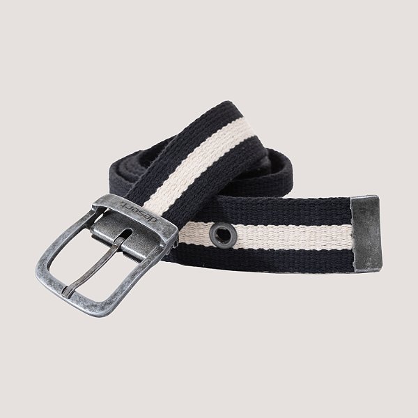 CINTO DESERT LONA DUPLA FACE LISTRADO PRETO MASCULINO ADULTO