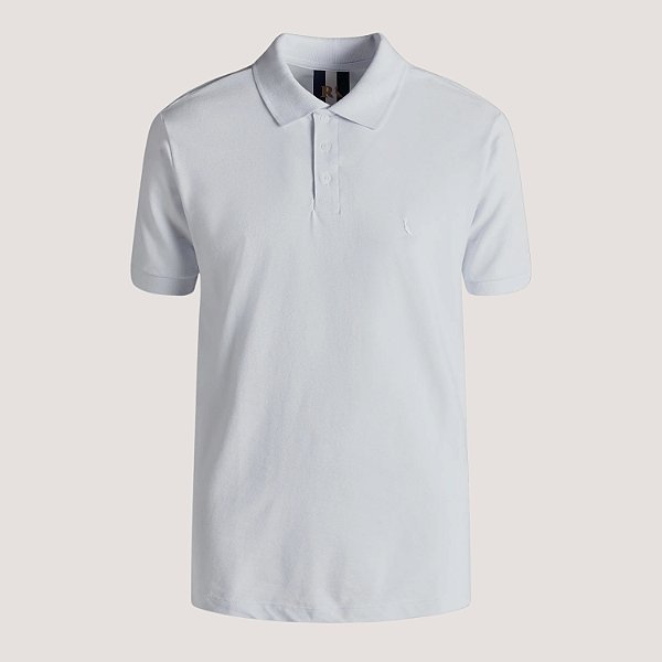 POLO RESERVA MANGA CURTA COMFORT PIQUET LISO BRANCO MASCULINO ADULTO