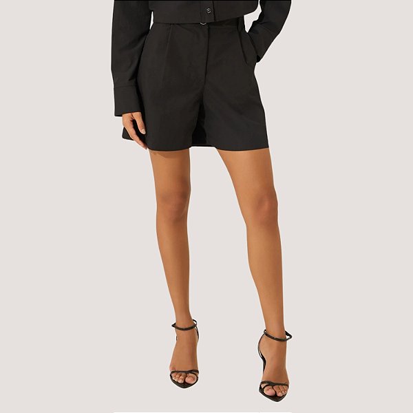 SHORT LEZ A LEZ ALFAIATARIA MISTO PRETO FEMININO ADULTO