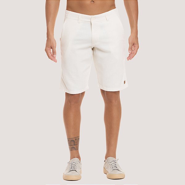 BERMUDA DESERT LINHO ESPORT FINO SLIM BEGE MASCULINO ADULTO