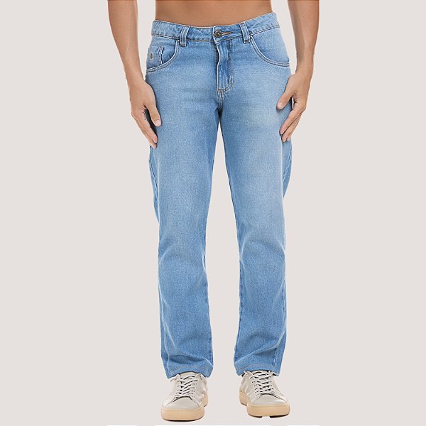 CALÇA DESERT JEANS CLARO BRUTO SLIM MASCULINO ADULTO