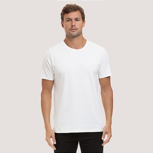 CAMISETA DESERT MANGA CURATA COMFORT ALGODÃO E ELASTANO OFFWHITE MASCULINO ADULTO