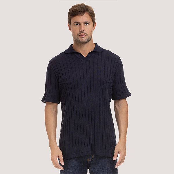 POLO DESERT MANGA CURTA COMFORT TRICÔ PRETO MASCULINO ADULTO