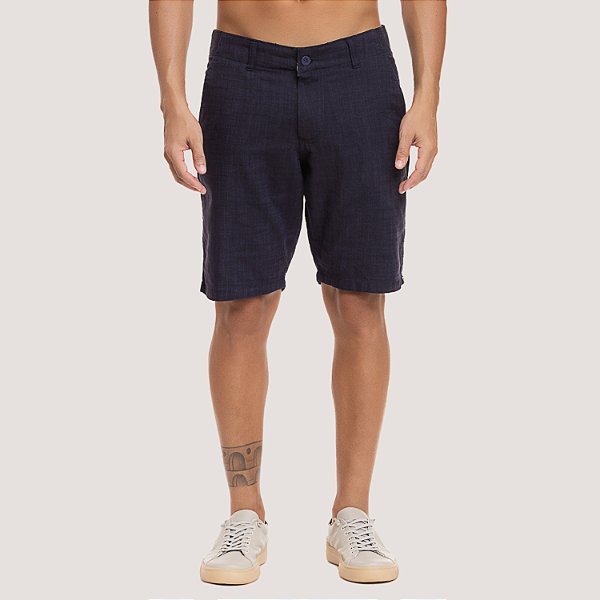 BERMUDA DESERT LINHO ESPORT FINO SLIM AZUL MARINHO MASCULINO ADULTO