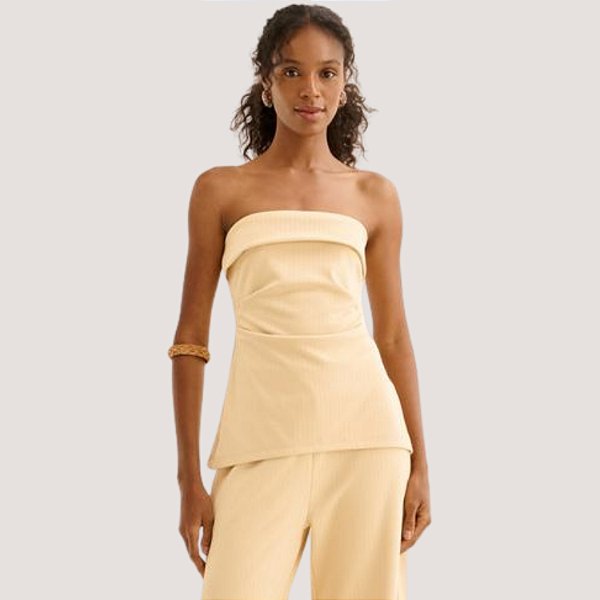 BLUSA LEZ A LEZ TOMARA QUE CAIA BORDADO AMARELO FEMININO FEMININO