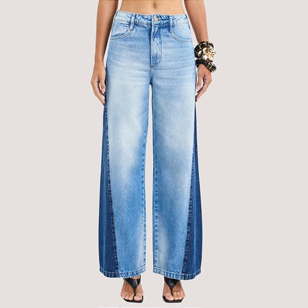 CALÇA COLCCI JEANS MÉDIO BRUTO WIDE LEG FEMININO ADULTO