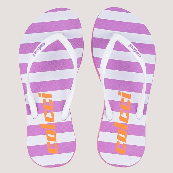 CHINELO COLCCI DEDO ACQUA LISTRADO ROXO FEMININO ADULTO