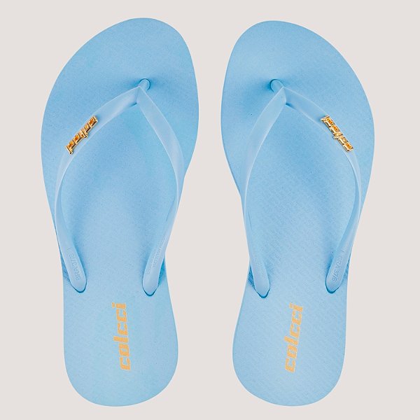 CHINELO COLCCI DEDO ACQUA METAL AZUL CLARO FEMININO ADULTO