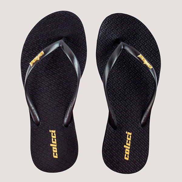 CHINELO COLCCI DEDO ACQUA METAL PRETO FEMININO ADULTO