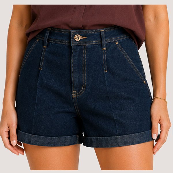 SHORT SLY JEANS ESCURO BRUTO BASICO FEMININO ADULTO