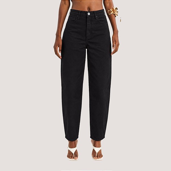 CALÇA COLCCI BRIM BRUTO BARRIL PRETO FEMININO ADULTO