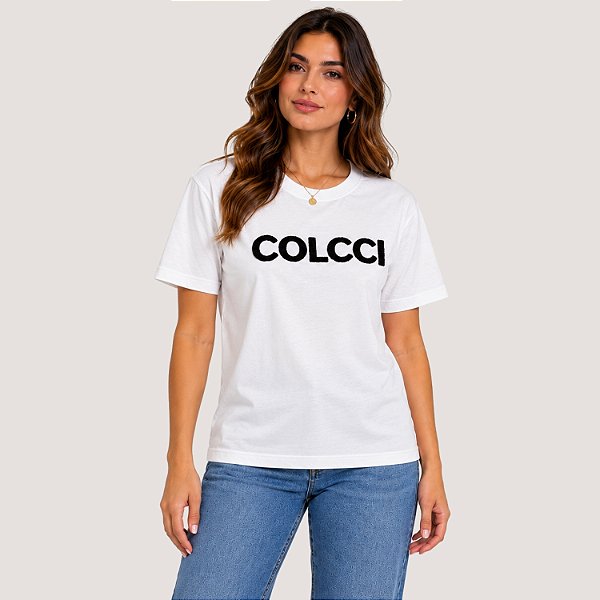 BLUSA COLCCI MANGA CURTA T-SHIRT OFFWHITE FEMININO ADULTO