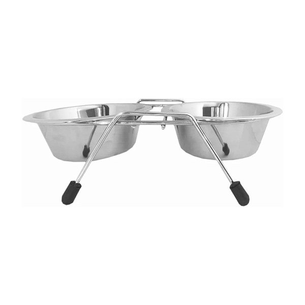 Comedouro Duplo Suspenso Inox - 300mL