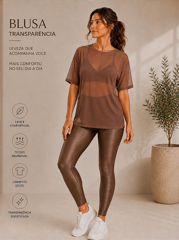 Blusa Tule Cappuccino