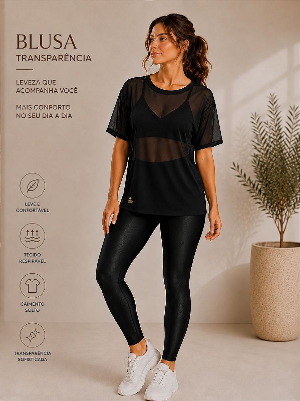 Blusa Tule Preta