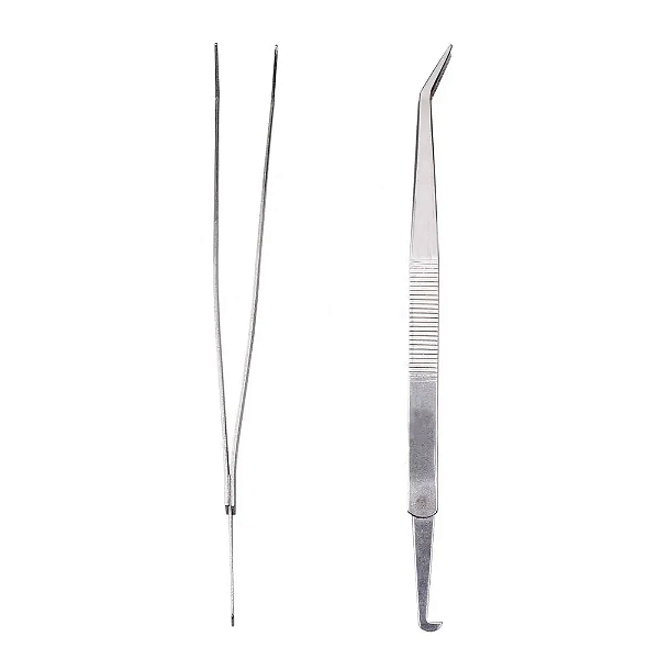 Pinça Curva com Pescador 18cm - Cartela com 10 Unidades
