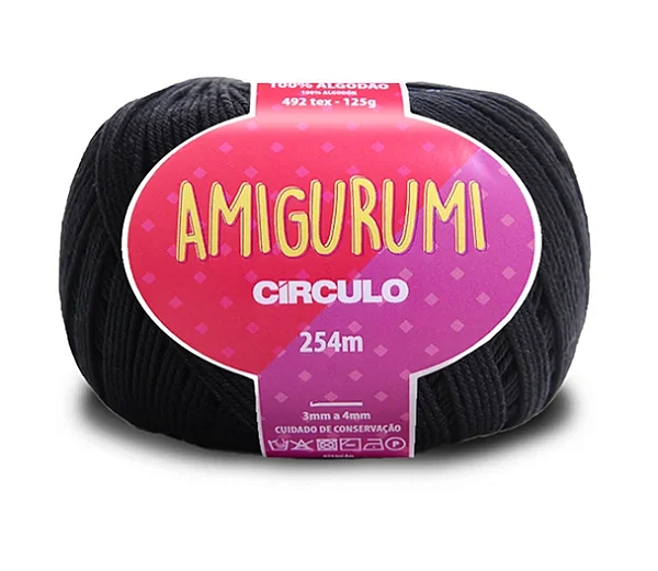 AMIGURUMI CÍRCULO 125g - PRETO - 8990