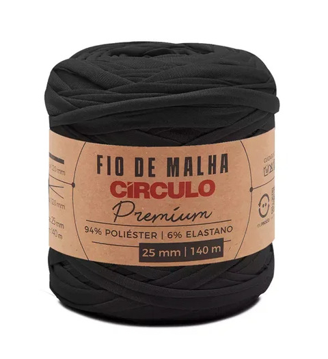 FIO DE MALHA PREMIUM CÍRCULO - PRETO - 8990