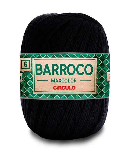BARBANTE BARROCO MAXCOLOR N°6 CÍRCULO - 200g - PRETO - 8990