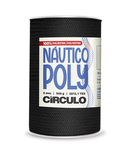 FIO NAÚTICO POLY CÍRCULO 5mm - 500g - PRETO - 8990