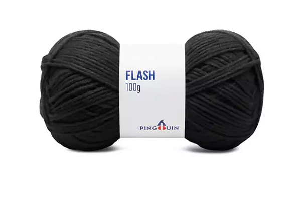 Fio Flash Pingouin 100g - 0100	Preto
