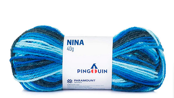 Fio Nina Pingouin 40g - 6466 Azure Mix