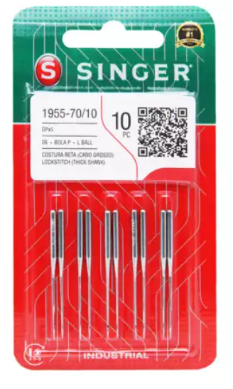 AGULHA INDUSTRIAL CABO GROSSO - #1955 - 70/10 (BLISTER COM 10 UNID)