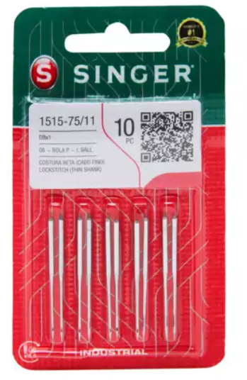 AGULHA INDUSTRIAL CABO FINO - #1515 - 75/11 (BLISTER COM 10 UNID)