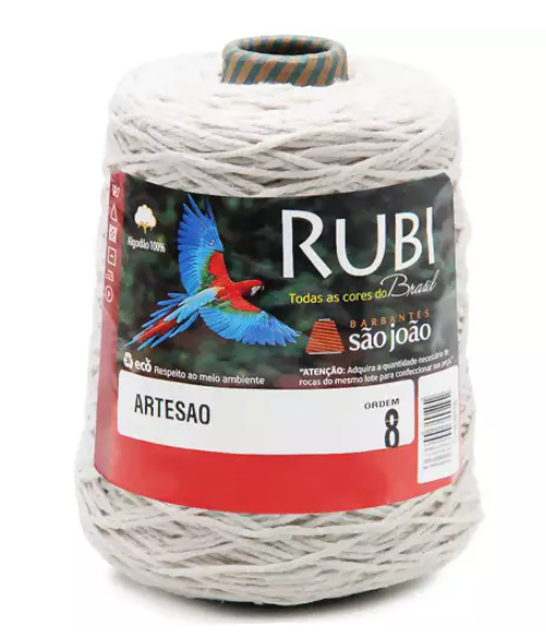 BARBANTE SÃO JOÃO RUBI CRU 620g c/ 461mts - 8 FIOS
