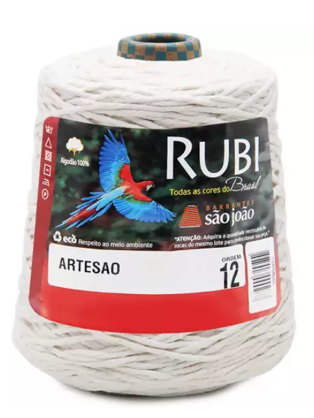 BARBANTE SÃO JOÃO RUBI CRU 620g c/ 307mts - 12 FIOS