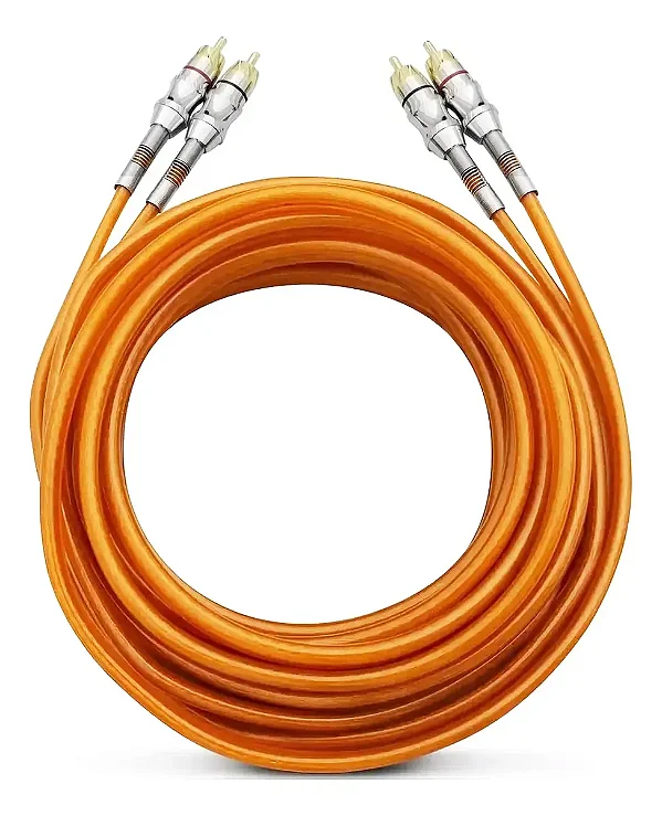 Cabo RCA Profissional 5M Blindado Laranja KX3