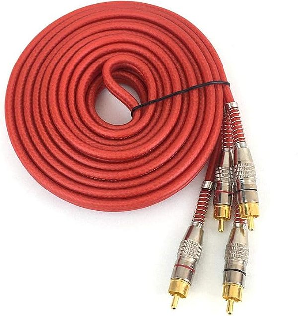 Cabo RCA 5M Vermelho Blindado KX3