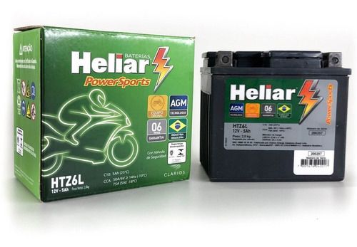 BATERIA HTZ6L 12V 5AH YBR 150 FACTOR HELIAR