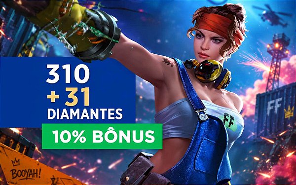 Recarga Free Fire 310 Diamantes + 10% de Bônus
