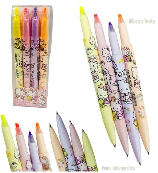 Marca texto hello kitty  com caneta