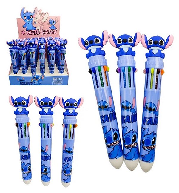 Caneta 10 Cores - Stitch