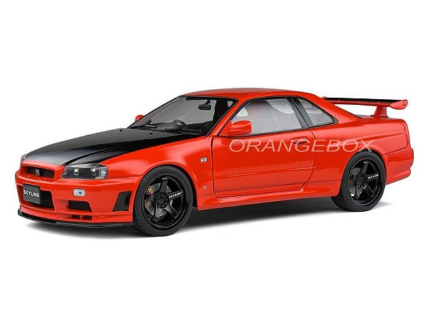 Nissan Skyline (R34) GT-R 1999 1:18 Solido Laranja