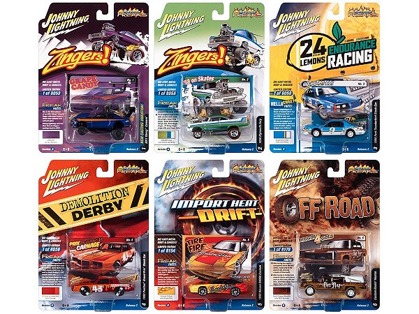 Caixa c/ 06  - Street Freak 2022 Release 4 Set 2B 1:64 Johnny Lightning